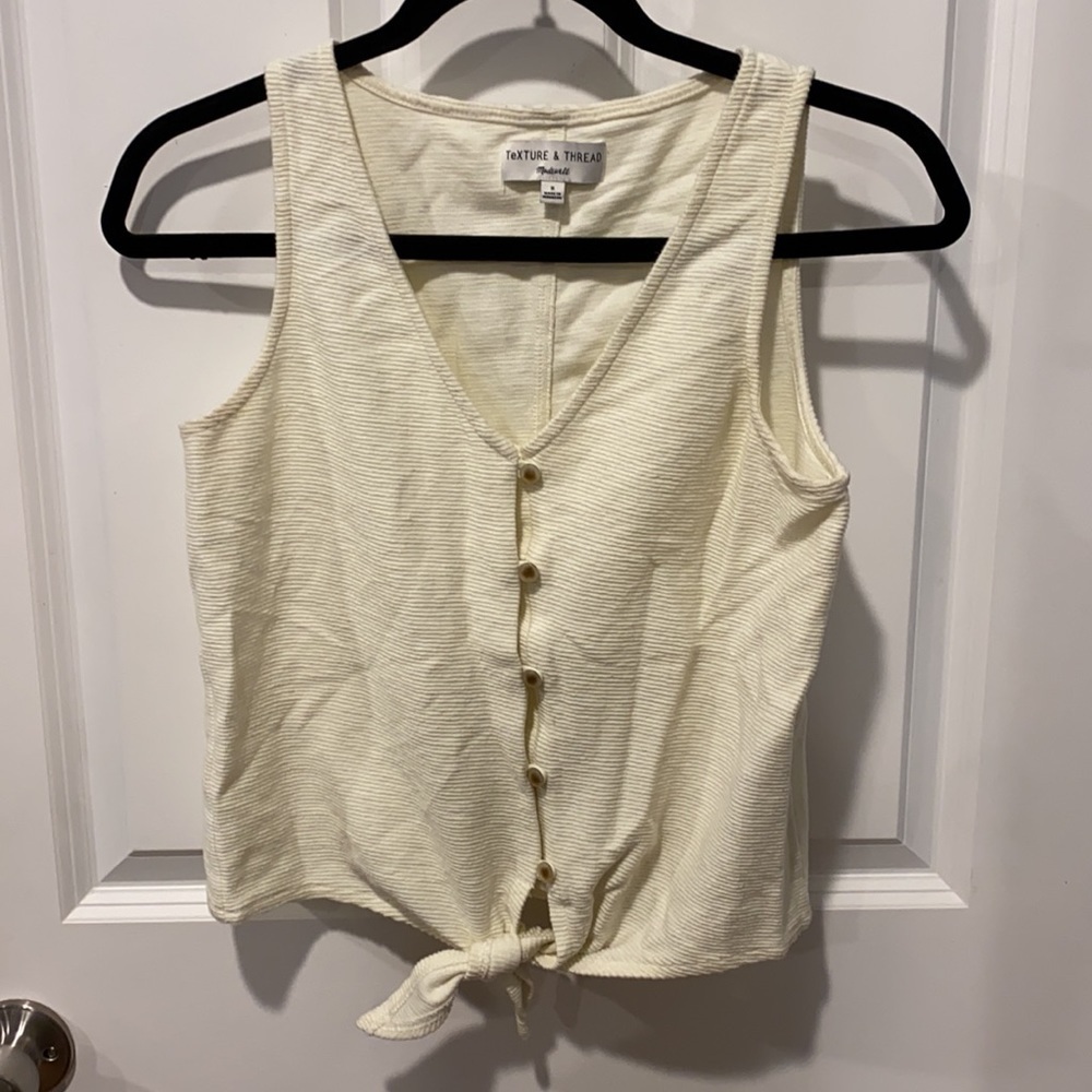 Madewell Texture & Thread Tie Tank EUC - Picture 5 of 11